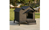 Elevated Cat House Weatherproof Heated Cat House Four-Season Pet Supply for Outdoor, Porch, Winter