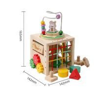 Fine Movement Skills Educational Activity Cube Early Learning Multi Activity Cube Safe Materials Bead Maze Toy Rounded Edges for Daycare, Preschool