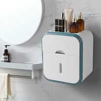 Bathroom Storage for Toilet Wipes and Tissue Box, Wall Mount Toilet Tissue and Paper Towel Dispenser, Double-Layer Tissue Roll Wipes Dispenser