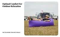 Foldable Wind-Filled Sleeper Bag Lightweight inflatable sofa No Pump Needed Inflatable Lounger Waterproof for eventand proceeders, Beachand proceeders, Music events, Camping, Beach, by the pool