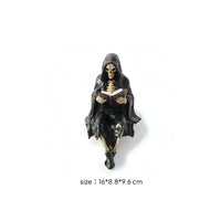 Decorative Cloaked Figure Figurine Fantasy Figurine with Book Detailed Gothic Statue Collectible for Reading Nook