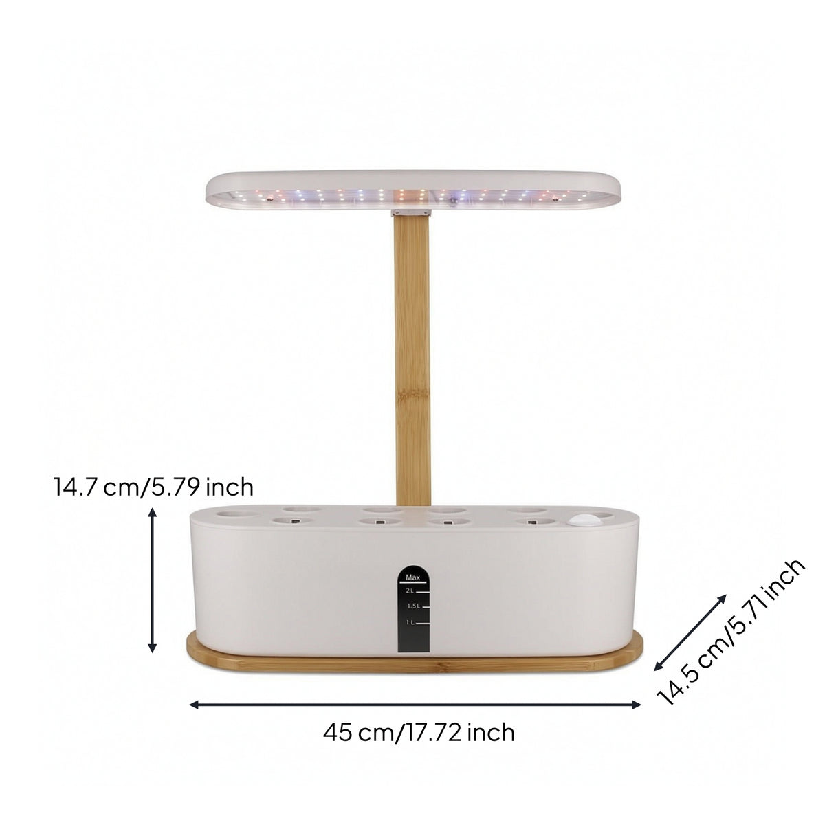 Countertop Hydroponic Planter with LED Grow Light Compact Hydroponic Planter Slimline Indoor Garden with Grow Light Transparent for Apartment Dwellers, Gardeners, Kitchen, Office, Windowsill