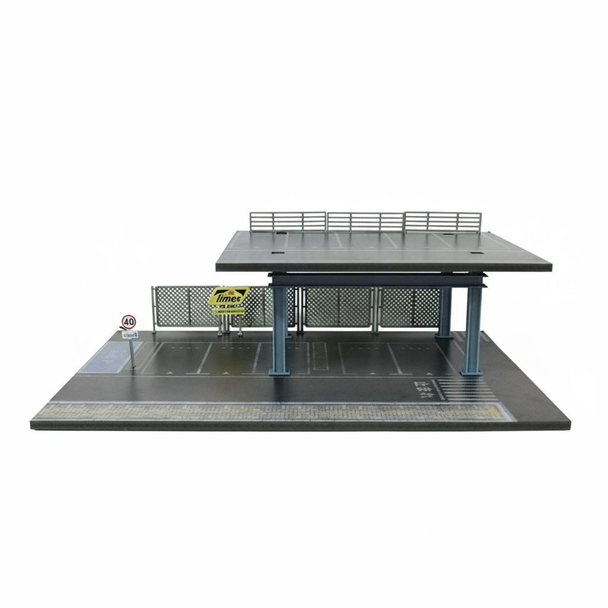 1:64 Scale Parking Lot Model Realistic Details Car Garage Diorama for Collectors, Hobbyists, Photography