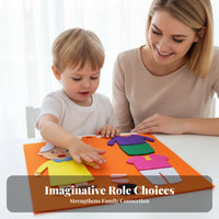 Early Education Family Character Dressing Toy Develops Fine Movement Skills Non-Woven Material Learning Board Interactive Play