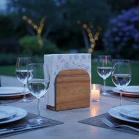 Rounded Top Wooden Tissue Box Holder Solid Wood Upright Tissue Holder Rectangular Home Decor Exposed Design for Tabletop, Kitchen
