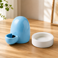 Ceramic Dog Bowl Set with Stand, No Spill Bowls, Raised Water Bowl, Glossy Finish, Easy Clean for Tidy Eating