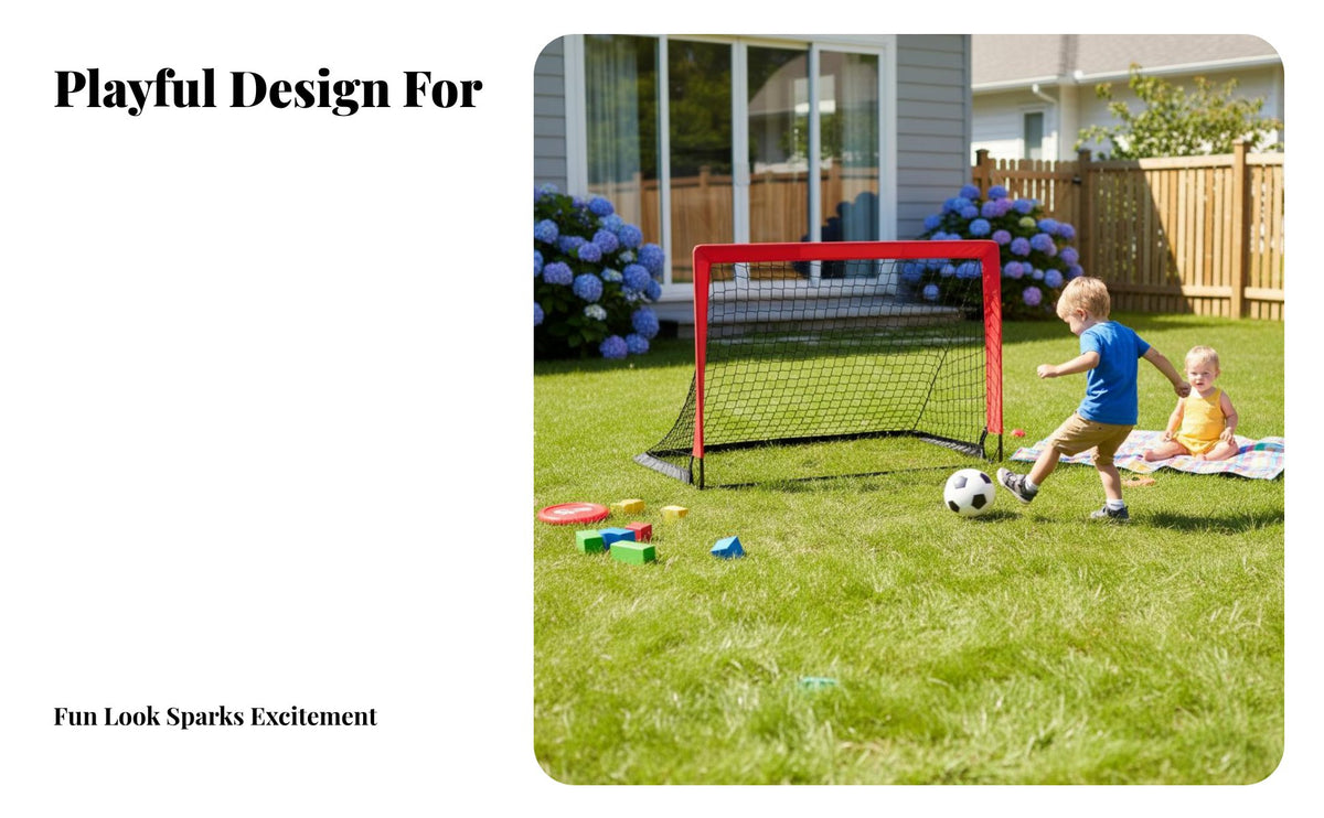 Portable Soccer Net for Kids Easy Assembly Foldable Soccer Net Lightweight Outdoor Toy for Children, Beginners, Training, Park