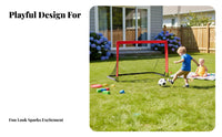 Portable Soccer Net for Kids Easy Assembly Foldable Soccer Net Lightweight Outdoor Toy for Children, Beginners, Training, Park