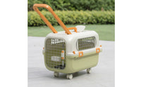 Pet Travel Crate with Wheels Portable Pet Carrier with Wheels Safe for Car Rides