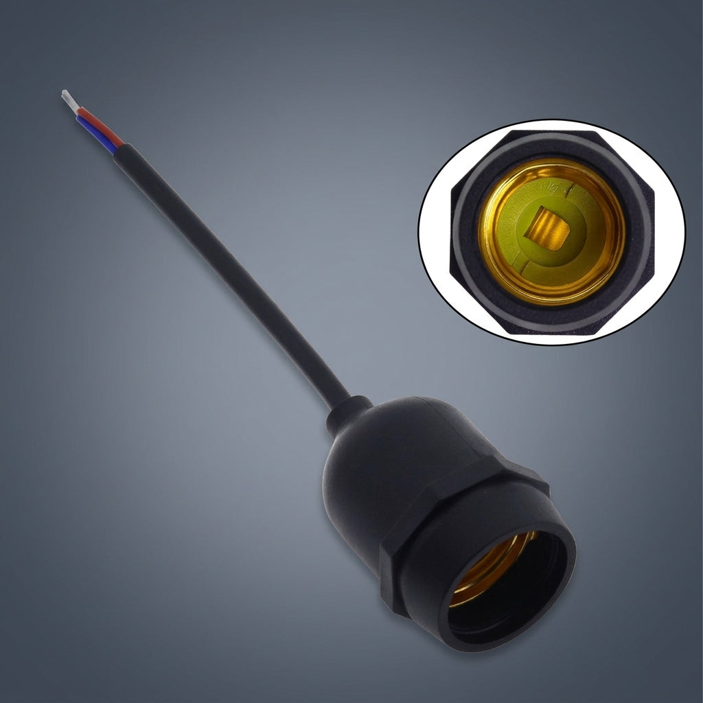 Outdoor Light Fitting with UK Plug for Garden Lighting, E27 Lamp Bulb Holder Pendant Light for Living Room, Pure Copper Core DIY Lighting, PVC