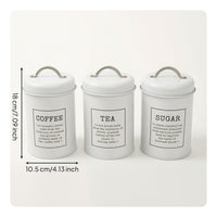3 Pieces Airtight Kitchen Canister Set Rust-Proof Storage Canister Set Easy-to-Clean Kitchen Canisters with Handles for Home Organizers