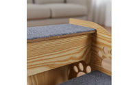 Wooden Pet Stairs Sturdy Construction Wooden Dog Steps Pet Bed Steps Detachable Design Decorative Cutouts for Small Dogs