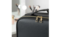 Dimmable Brightness Portable Vanity Case with LED Light USB Rechargeable Makeup Train Case with LED Mirror