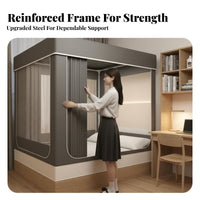 Light-Blocking Enclosed Privacy Tent Anti Mesh Bed Canopy Year-Round Use Net Blocks Cold Airs for Students, Adults, Parents, Dorm Room, Home, Sleeping