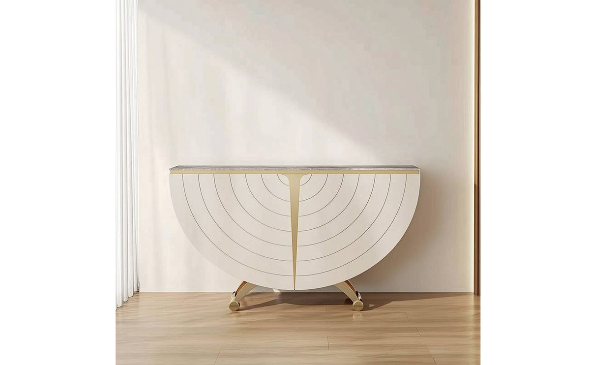 Sideboard with Textured Slab Top Khaki Sideboard Cabinet Minimalist Storage Cabinet with Shelves for Living Room, Entryway