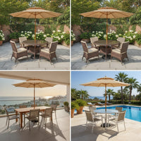 Patio Umbrella with Water-Resistant-Repellent Double Canopy Umbrella Resistant for Homeowners, Cafe Owners, Garden, Backyard, Balcony