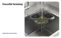 Stick-on Sink Corner Strainer Easy-Install Installation Triangular Kitchen Sink Basket Multi-Function Wet-Dry Separation