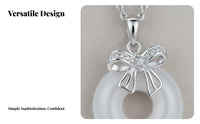 Bowknot Jade Necklace Elegant Design Safety Buckle Locket Timeless Elegance