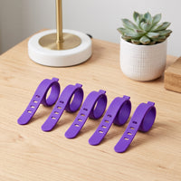 95mm Silicone Cable Ties for Earphones and Charging Cords, 4-Hole Cable Organizer