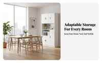 Microwave Stand Cabinet Multi-Functional Microwave Stand with Cabinet Large Capacity Kitchen Storage Hutch for Homeowners, Dining Room, Home Office