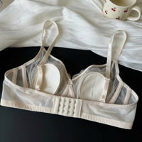 Lace Trim Underwire Bra for Women with Bunny Ear Cup Design, Full Support with Adjustable Straps for Everyday Wear