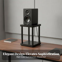 Adjustable Feet Floor Speaker Stand Shock-Absorbing Universal Speaker Stand Heavy Duty Audio Accessory Optimal Listening Height for Audiophiles, Living Room