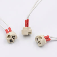 Heat Resistant Ceramic MR16 Lamp Holder, 250V 2A Rating for DIY Lighting, 15cm Red and White Wire Base, MR16 GU5.3 Recessed Light, 100°C