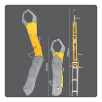 Foldable Design Folding Aquatic Lip Gripper Lightweight Aluminum Alloy Aquatic Grabber Easy to Operate Portable Fishing Gripper for Anglers