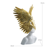 Angel Wing Sculpture Lustrous Sculpture with Gold Finish Luxe for Entryway