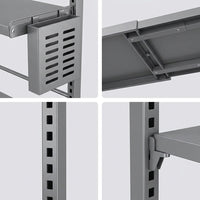 2-Tier Microwave Rack, Extendable, With Slide Shelf, Magnetic Panel, With Knife Holder, Kitchen Storage Rack