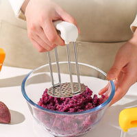 Multi-Purpose Potato Masher Easy to Clean Stainless Steel Food Press Ergonomic Handle Infant Meals Mill for Parents
