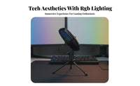 RGB Gaming Audio Device Plug and Play Gaming Audio Device Kit High-Fidelity Sound Single-Tap Mute for Content Artist S