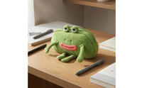 Soft Material Soft Fabric Frog Pencil Pouch Zipper Closure Frog Pencil Case Dangling Legs for Students