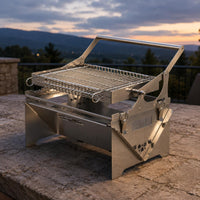 Foldable Barbecue Grill Flip-up Stainless Steel Grill Heat Resistant Outdoor Cooking Gear