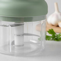 Multi-Functional Manual Garlic Masher Cordless Rotary Vegetable Mincer No Electricity Required Hand Powered Food Dicer Sturdy Stainless Steel for Parents, Camping, RV Life
