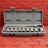 Compact Socket Wrench Toolkit Heavy-Duty Socket Wrench Set with Tool Box Portable Tools Organized for DIYers, Car Repair