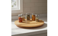 Bamboo Rotating Tray Effortless Rotate Rotation Rotating Seasoning Organizer
