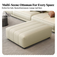 High-Density Foam Cushion Channel-Tufted Bench Versatile Use Channel Tufted Stool Long-Lasting Frame Footstool Stable Low-Silhouette Design for Homeowners, Interior Decorators, Living Room, Bedroom, Lounge Area, Entryway