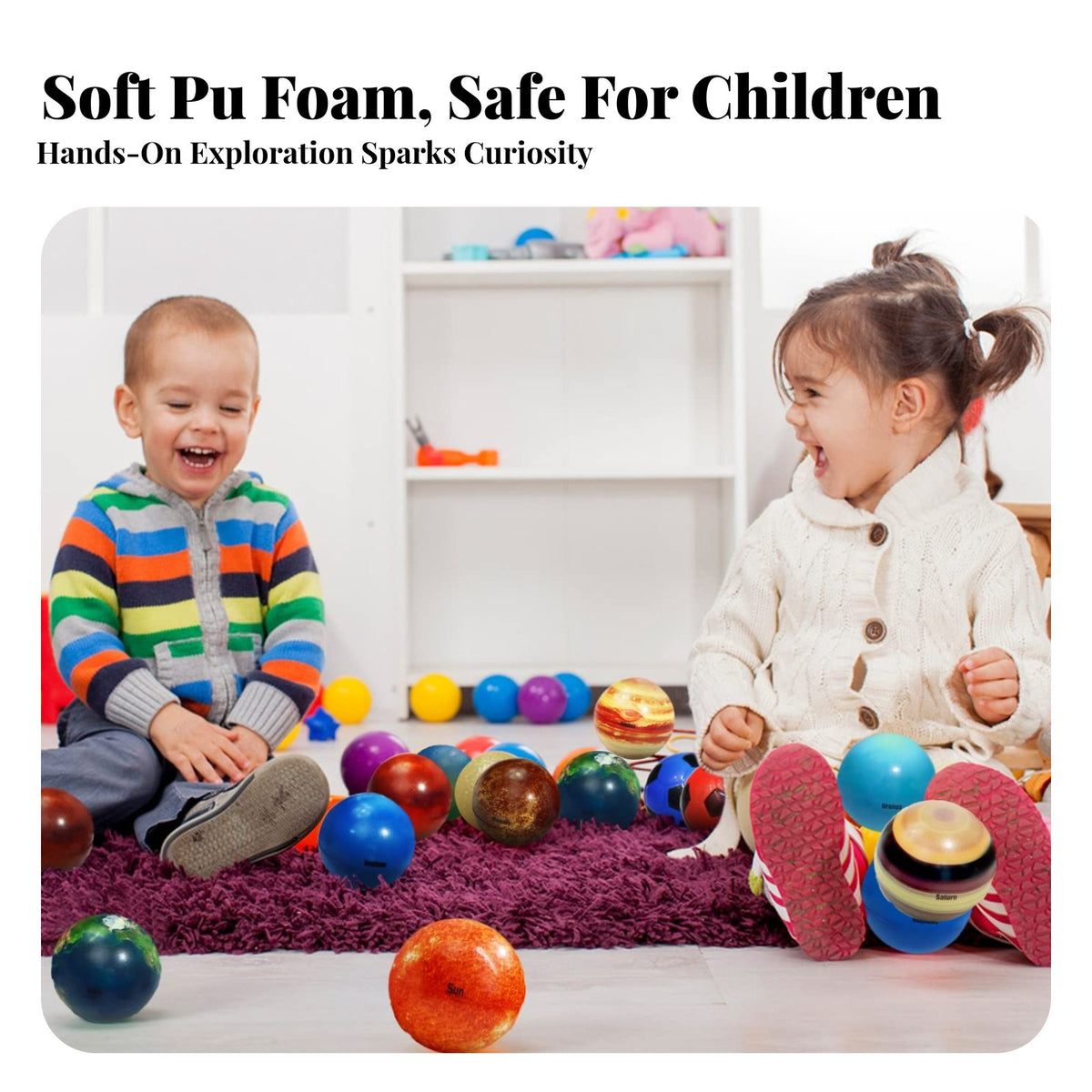 Mini Foam Globe Sphere Soft Globe Ball Compressible for Fidgeters, Kids, Desk Play, Classroom