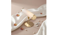 PU Leather Wrapped T-Shaped Display Bar Jewelry Display Stand Gold-Tone T-Shaped Jewelry Stand Freestanding Accessory Storage Padded-Looking