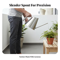 Stainless Steel Watering Can Leak-Resistant Long Spout Watering Can Indoor Plant Water Pot Rust-Resistant Modern Metal Waterer