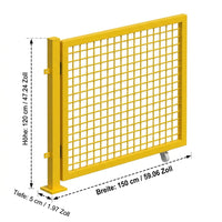 Premium Puppy Playpen, Yellow Dog Fence with Door, Reinforced Free-Run Enclosure for Indoor & Outdoor, 2-Piece