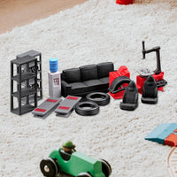 12 Pieces 1:64 Repair Tools Set Resin 1:64 Garage Tool Set Pre Painted Mini Auto Repair Kit for Desktop, Dollhouse