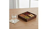 Grid Snack Platter Wood Wooden Compartment Tray for Party