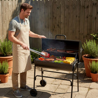Temperature-Controlled Charcoal Grill with Side Shelf Long-Lasting Charcoal Grill with Warming Rack Spacious Large for Campers, Backyard, Camping
