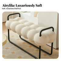 Nordic design & aesthetic cumulusShaped Ottoman Light Luxury Upholstered Bench Modern Design accent piece Stool Minimalist artistic for Apartment Dwellers, Interior Designers, Entryway, Living Room, Bedroom, Cloakroom