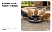 Raised Cone Round Poultry Feeder Bowl Thickened Plastic Metal Wire Poultry Feeder Low Profile Segmented Feed Tray 14 Openings