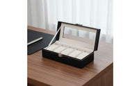 Multi-Compartment Watch Holder Clear View Lid Glass Top Watch Collection Box Individual Accessory Storage Dustproof