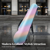 Waterproof PC Violin Hard Case Shock-Resistant Hard Shell Violin Case Shockproof for Violinists, Performers, Daily Use, Commuting, Concerts