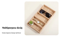 Bamboo Sunglasses Tray Minimalist Design Bamboo Sunglass Tray Wooden Glasses Display Organizer for Retailers, Dressing Table, Drawer, Closet